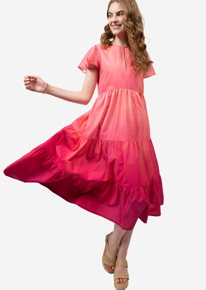 ombre midi dress with sleeves IVY JANE/UNCLE FRANK Ombre Midi Dress – Trendy Twist Boutique