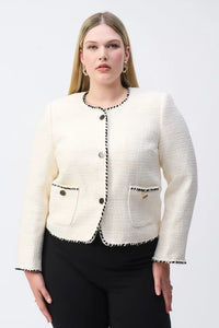 Joseph Ribkoff Bouclé Jacket With Contrast Trim