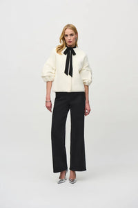 Joseph Ribkoff Sweater Knit Puff Sleeve Jacket