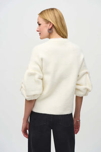 Joseph Ribkoff Sweater Knit Puff Sleeve Jacket