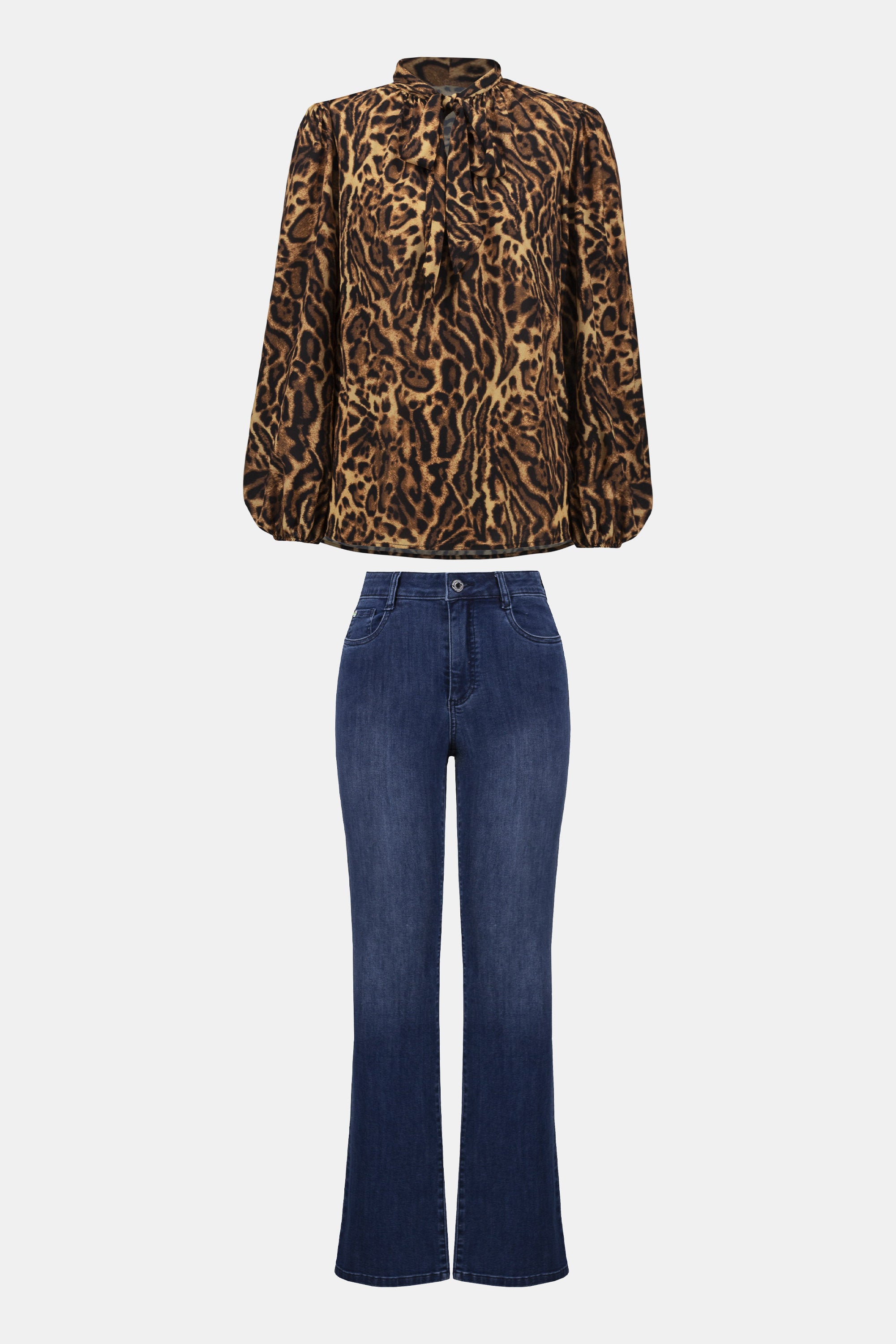 Joseph Ribkoff Recycled Georgette Animal Print Straight Top