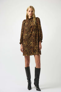 Joseph Ribkoff Recycled Georgette Animal Print Trapeze Dress (LDS Dress)