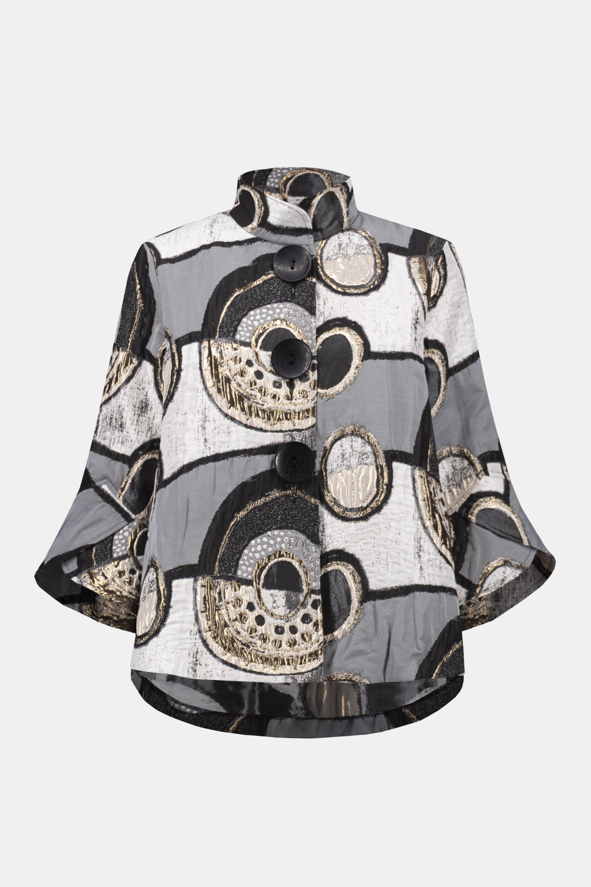 Joseph Ribkoff Abstract Jacquard Trapeze Jacket