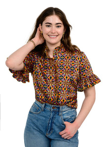 Ivy Jane/Uncle Frank Satin Ruffle Top