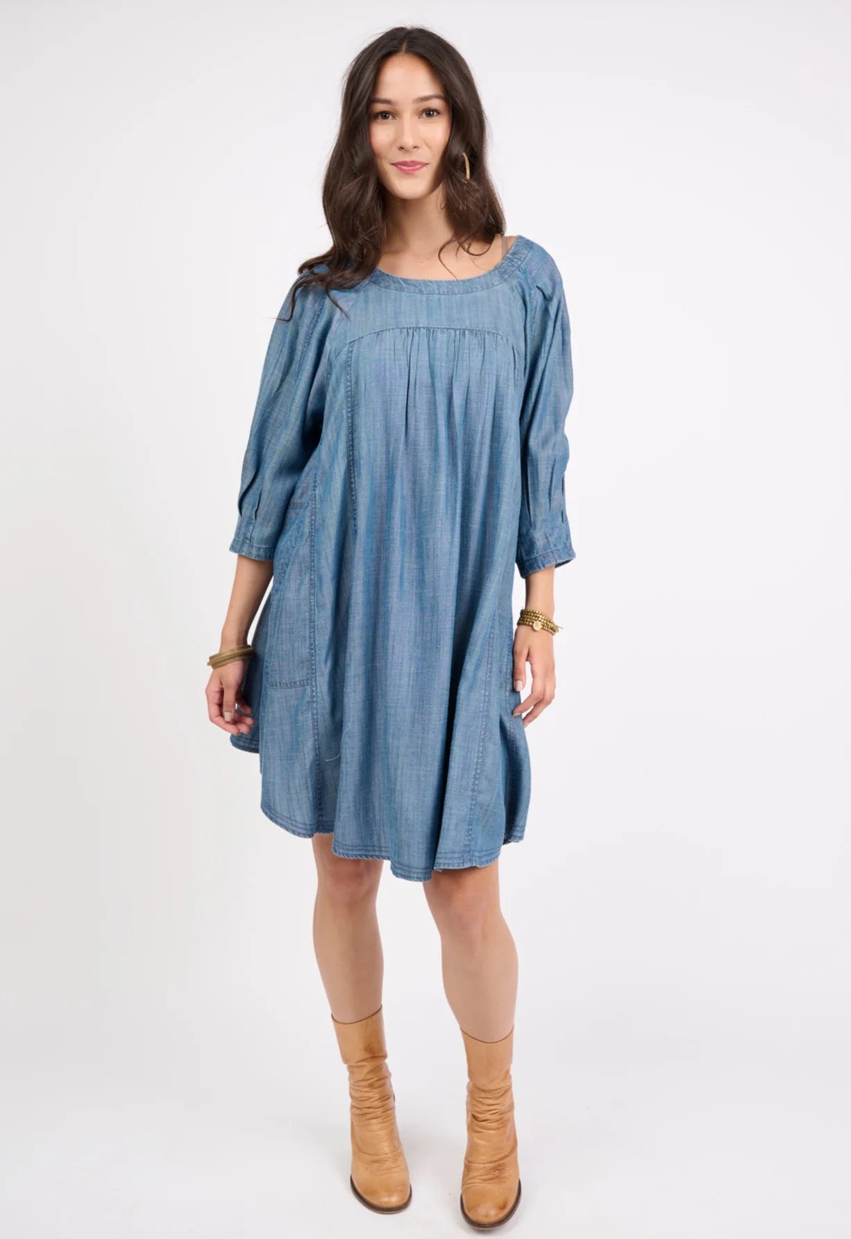 Ivy Jane/ Uncle Frank Denim Multi Panel Dress – Trendy Twist Boutique