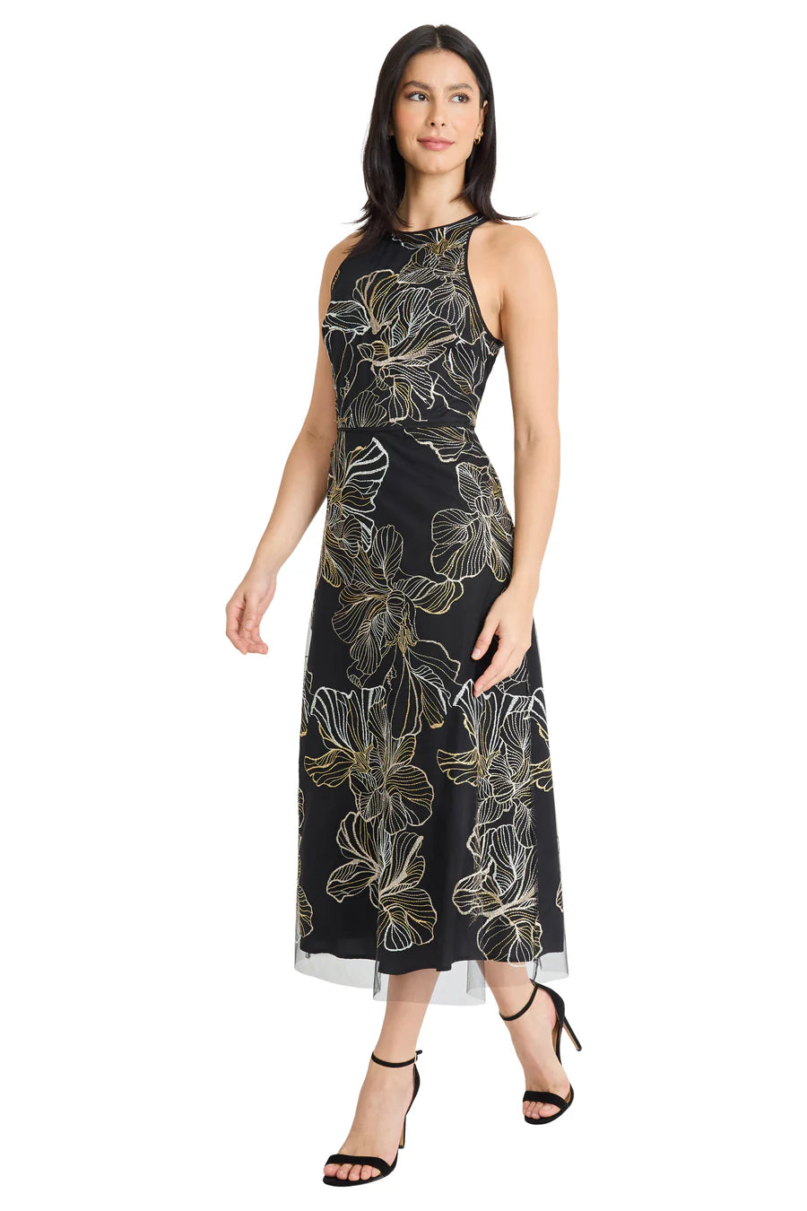 Maggy London "Constance" Midi Sheath Dress in Enchantment Mesh