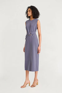 Luxely "Justice" Ruching Midi with Gold Detail
