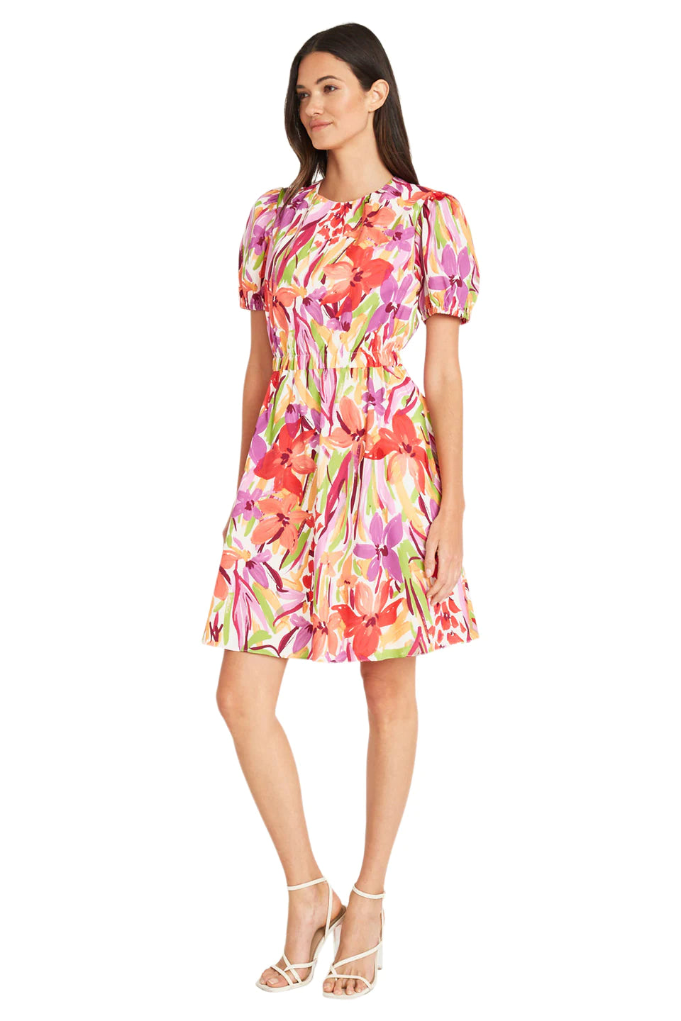 Maggy London Short Puff Sleeves A-line Pockets