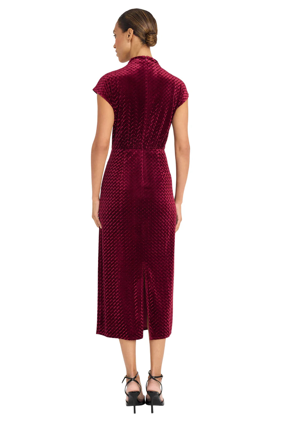 Maggy London "Noele" Midi Velvet Sheath Dress