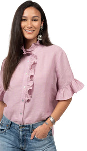 Ivy Jane Crossed Dyed Linen Top
