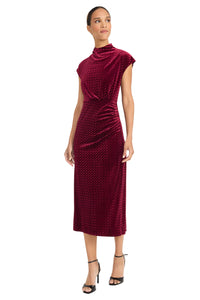 Maggy London "Noele" Midi Velvet Sheath Dress