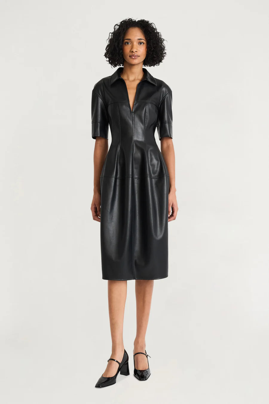 Luxely "Zephyr" Collard Short Sleeve Midi