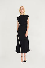 Luxely Sleeveless Draped Midi with Piping
