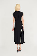 Luxely Sleeveless Draped Midi with Piping