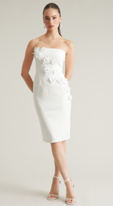 London Times 3D Embellished Flower Strapless (Available in Black Only)