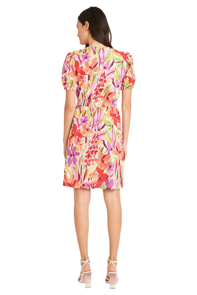 Maggy London Short Puff Sleeves A-line Pockets