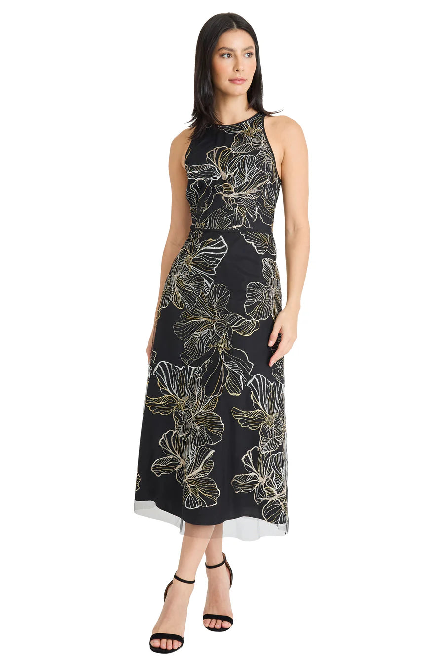 Maggy London "Constance" Midi Sheath Dress in Enchantment Mesh