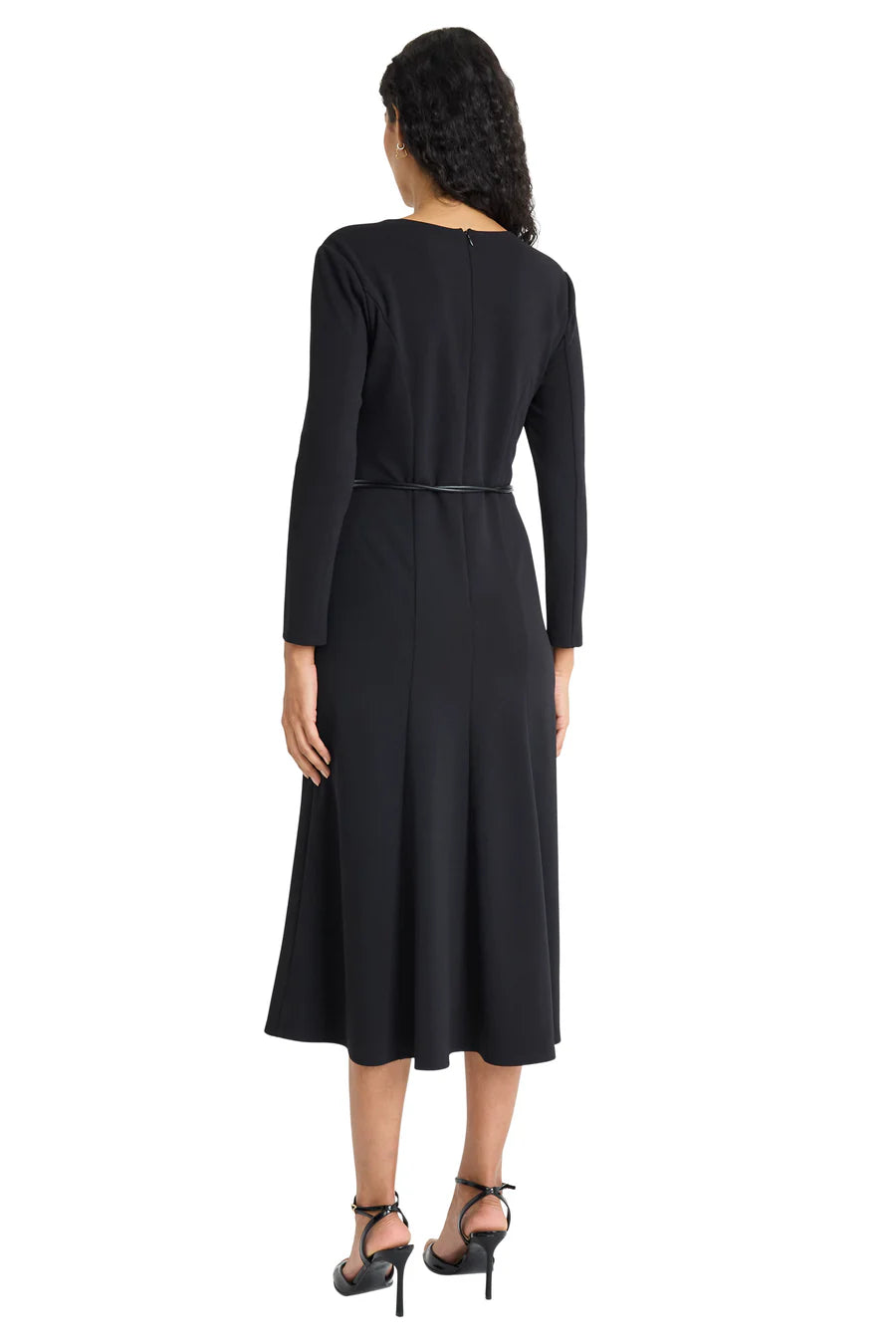 Maggy London "Elea" Long Sleeve Midi Dress with Belt
