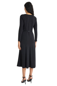Maggy London "Elea" Long Sleeve Midi Dress with Belt