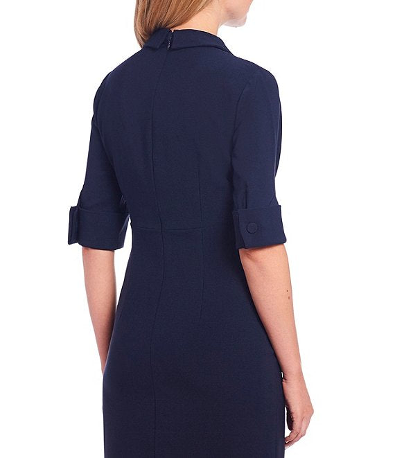 Maggy London Stretch Crepe Midi Sheath Dress