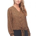 French Dressing Jeans (FDJ) Dotty print top with tie front