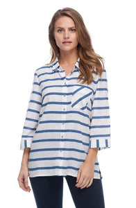 French Dressing Jeans (FDJ)  Nautical Stripe Blouse