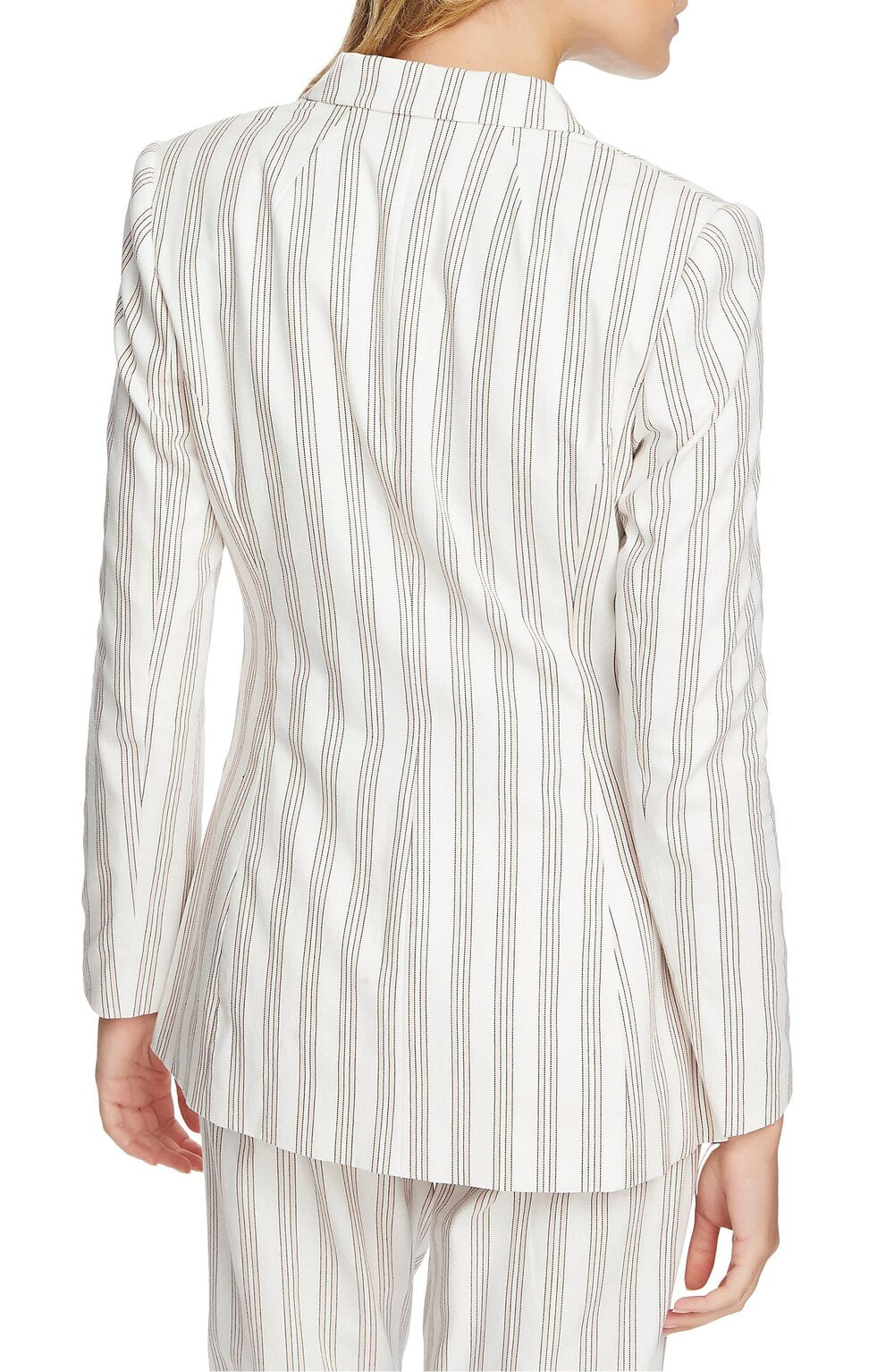 1. State Duet Modern Stripe Double Breasted Jacket