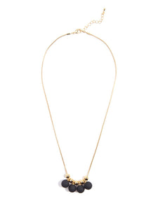 Zenzii Shiny Metal Necklace With Painted Metal Circle