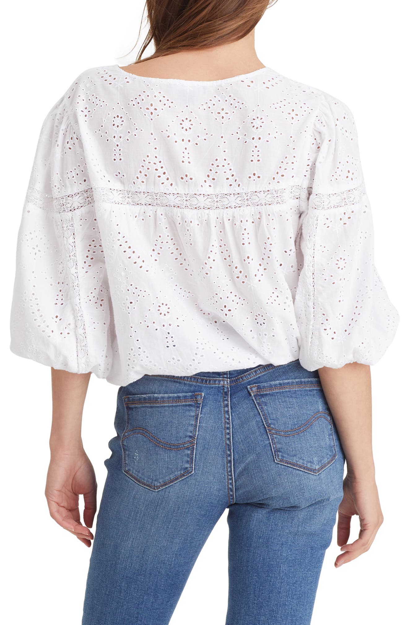 Sanctuary Clothing Sugar Front Button Eyelet Blouse