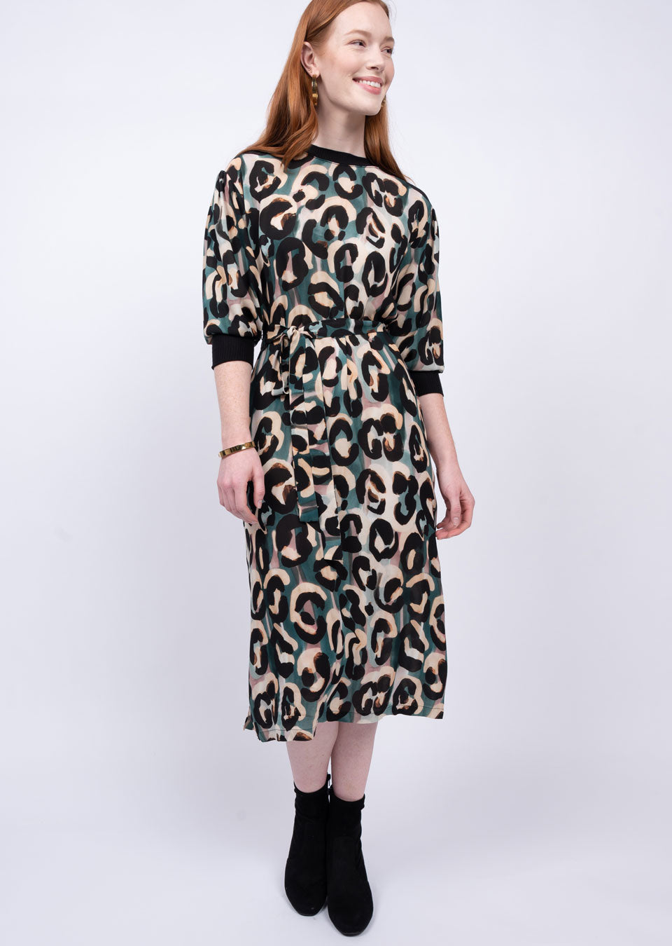 Uncle Frank Mod Leopard Midi Dress