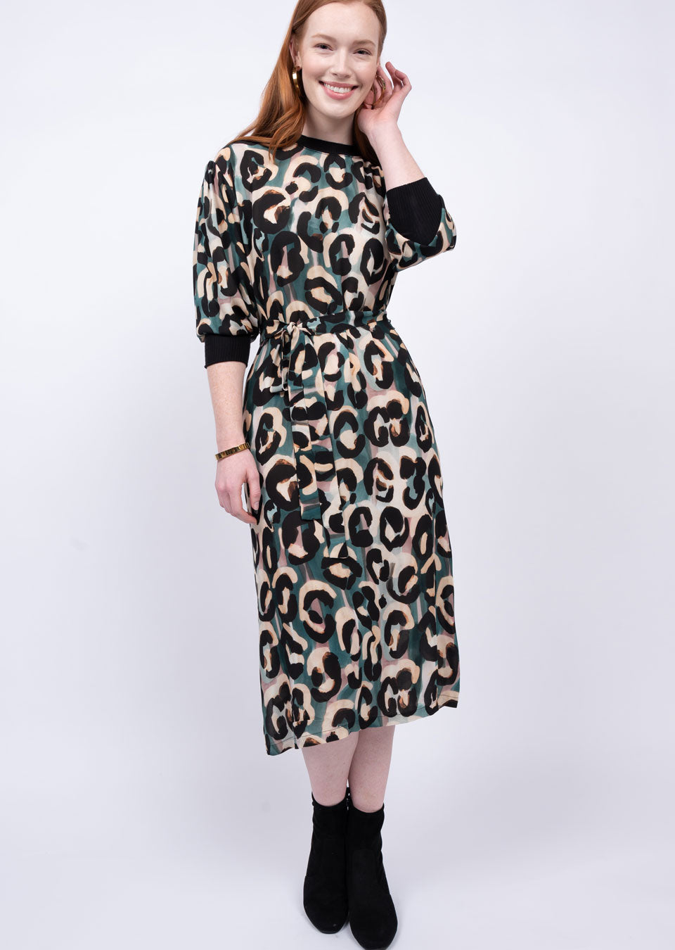 Uncle Frank Mod Leopard Midi Dress
