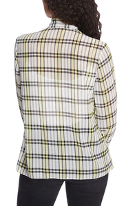 1.State Plaid Georgette Button Front Blouse