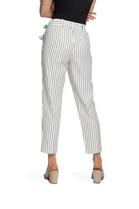 1. State Striped Tie Waist Tapered Leg Pant