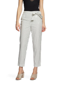 1. State Striped Tie Waist Tapered Leg Pant
