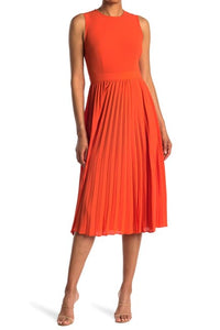 Donna Morgan Sleeveless Pleated  Midi Dress