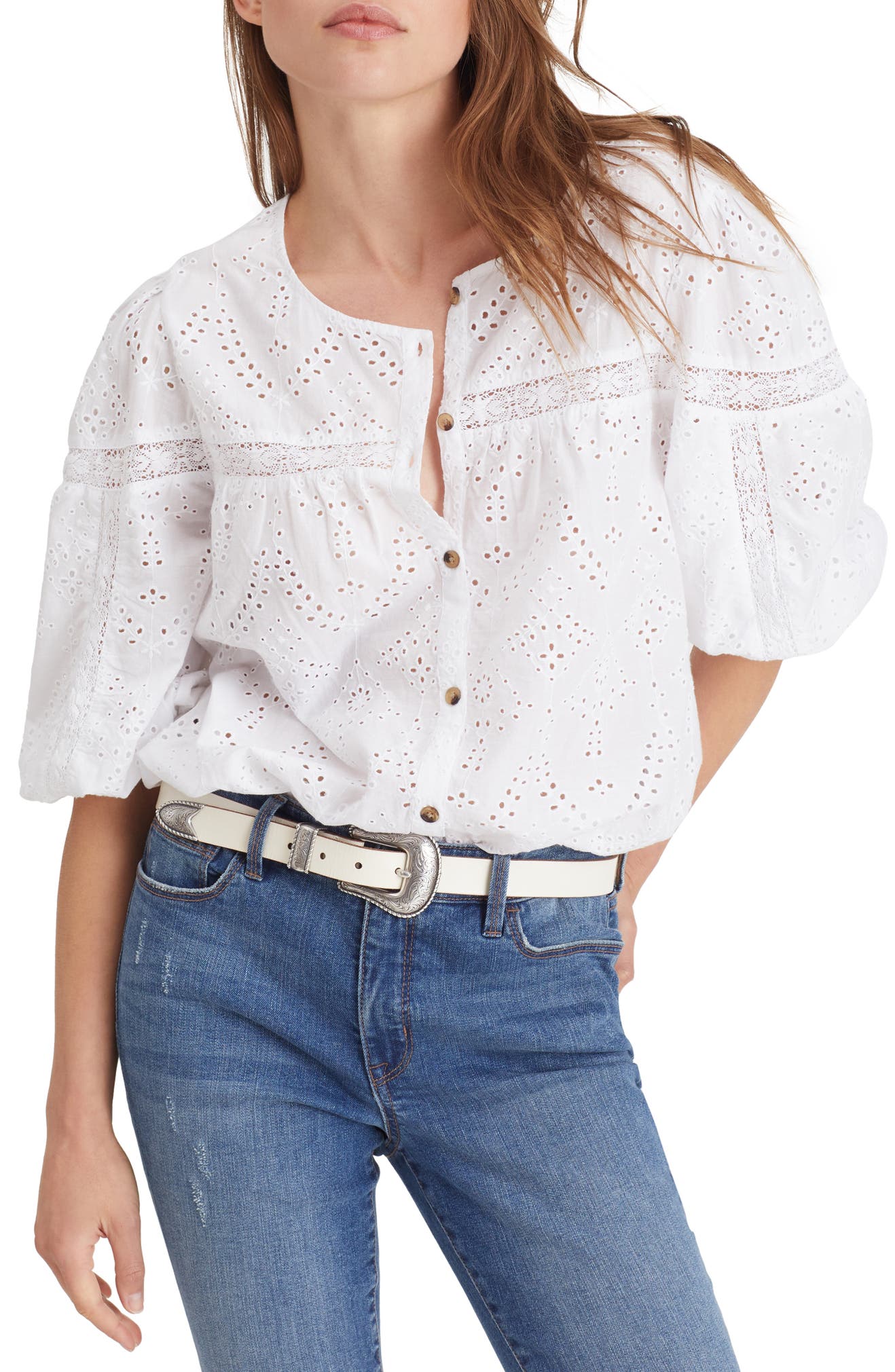 Eyelet blouse deals