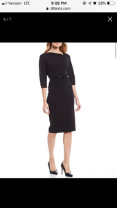 Donna Morgan 3/4 Sleeve Stretch Crepe Bodycon Sheath