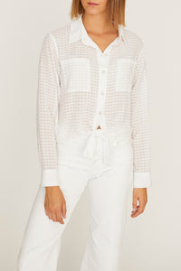 Sanctuary Clothing Resort Tie  Front Linen Blend Shirt