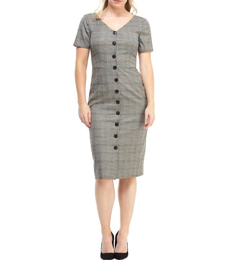 Maggy London Button Front Sheath