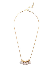 Zenzii Shiny Metal Necklace With Painted Metal Circle