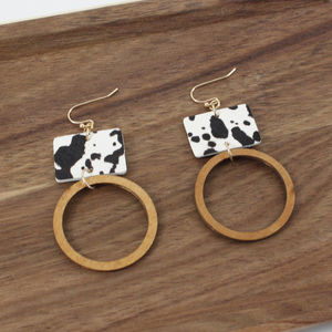 Pretty Persuasions Cow Print Earrings