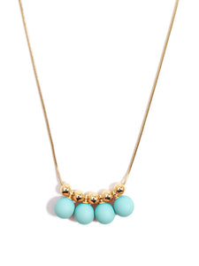 Zenzii Shiny Metal Necklace With Painted Metal Circle