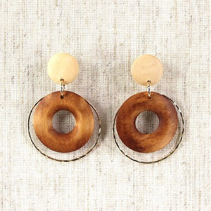 Wooden Hoop Earrings