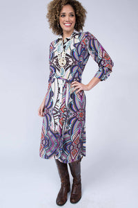 Uncle Frank Paisley Shirt Dress with Tie Belt