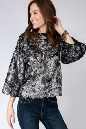Ivy Jane Wide Neck Top w/ 3/4 Tappered Sleeve