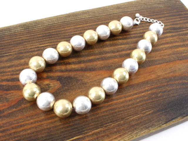 Pretty Persuasions Gold and Silver Pearl Necklace