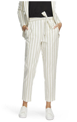1. State Duet Modern Striped Tie Waist Tapered Pants