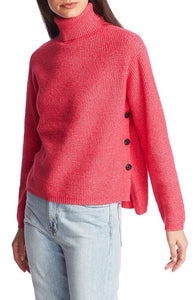 1. State Side Button Waffle Weave Turtleneck Sweater