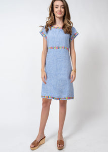 Uncle Frank Pops of Color Linen Dress