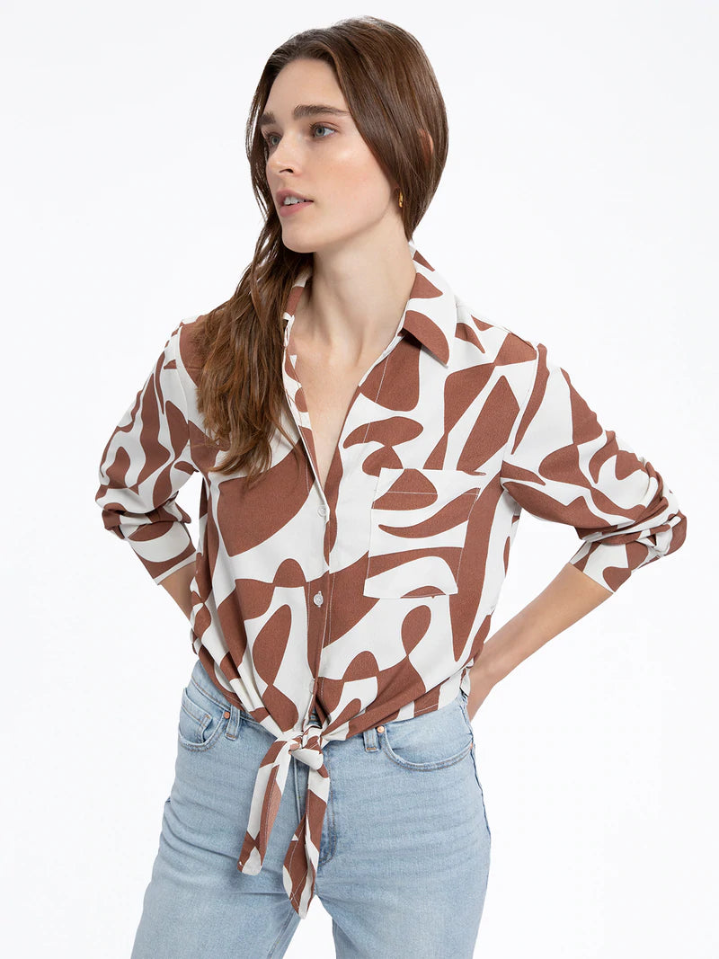Sanctuary Clothing Girlfriend Tie Shirt Lion River